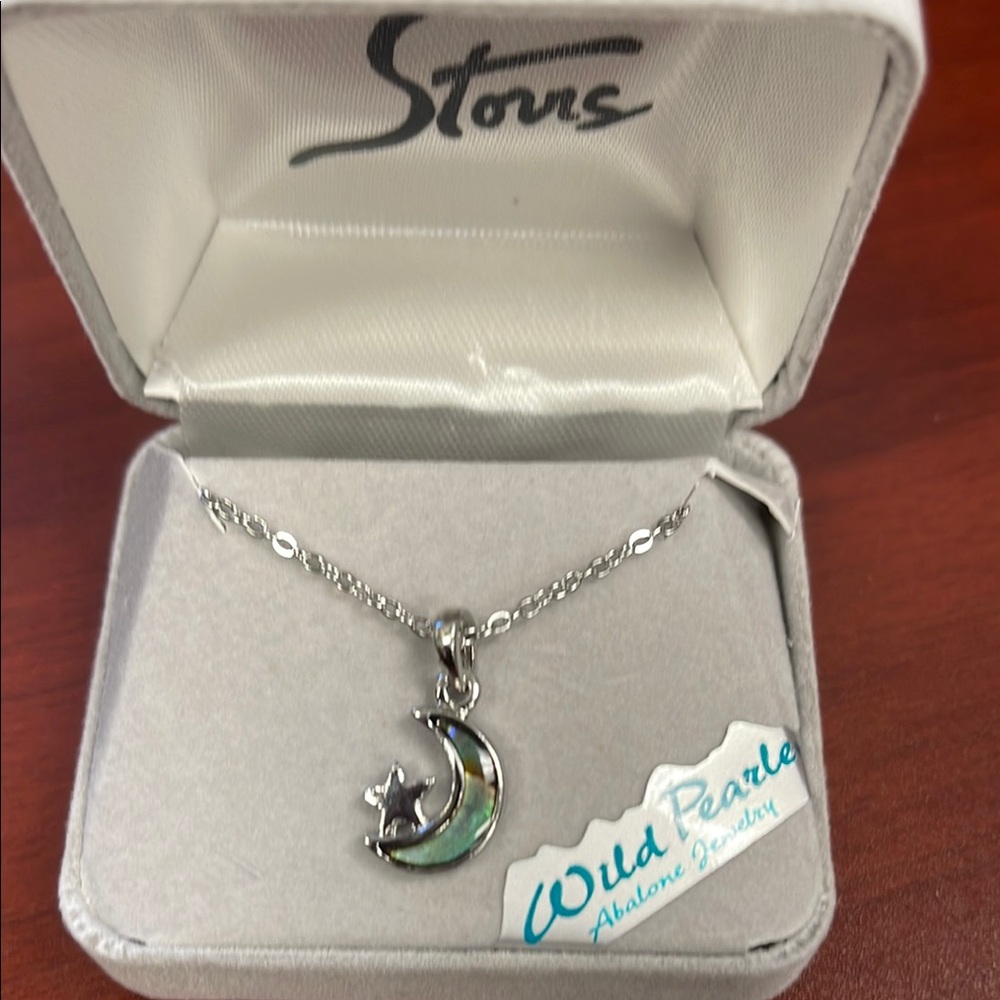 Wild Pearl Silver Moon and Star Necklace